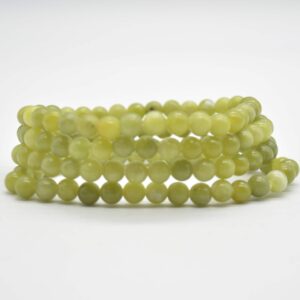 Serpentine Jade (Light Green) Gemstone Round Beads Bracelet Sample Strand - 6mm 7.5 Inches Serpentine Jade (Light Green) Gemstone Round Beads Bracelet Sample Strand - 6mm 7.5 Inches