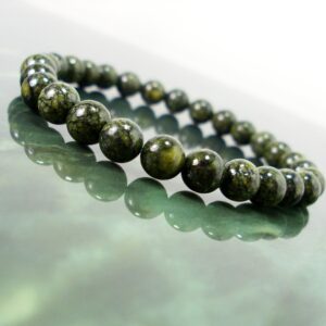 Russian Serpentine 6mm Bracelet, "Snake" Stone Bracelet, Natural Gemstone Bracelet,  Women Men Beaded Bracelet, Gift  + Gift Bag