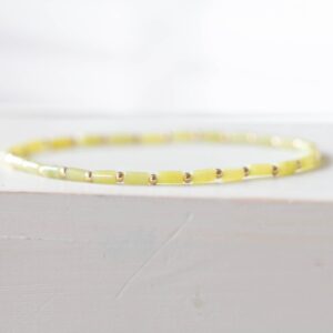 Serpentine Tube Bead Stretch Bracelet: Genuine Yellow Crystal Jewelry Serpentine Tube Bead Stretch Bracelet: Genuine Yellow Crystal Jewelry