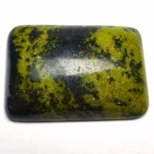 60.625 Carats Large Serpentine Serpentineite Cabochon Poker Card Protector Rectangle Norwegian Acid Olive Green Charcoal Handmade Lapidary