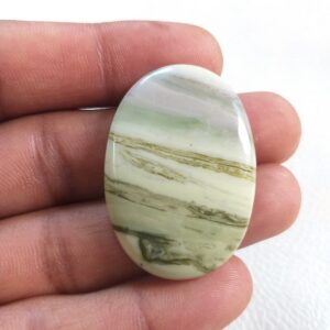 Oval Serpentine Stone Cabochon: 52 Carat Jewelry Pendant (39x27x5 Mm)