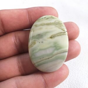 Oval Serpentine Stone Cabochon: Jewelry Pendant (42x29x5 Mm)