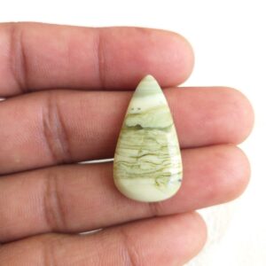 Pear Serpentine Cabochon: 19.5 Carat Gemstone Pendant (30x16x5 Mm)