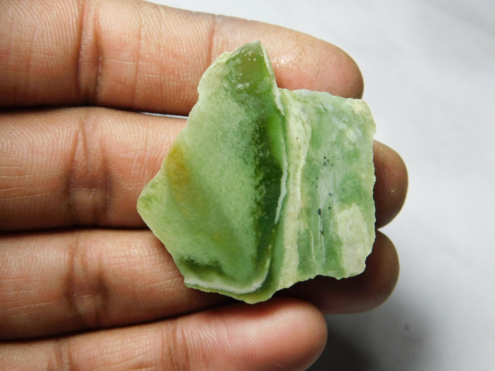 Unpolished Serpentine Slab Cabochon: Loose Gemstone (55cts)