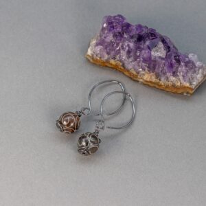 Carved Serpentine Jade Earrings: Sterling Silver Rustic Stone Drops