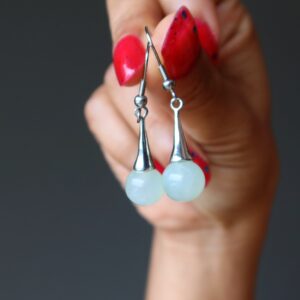 Serpentine Earrings Daydreamer's Anxiety Calming Green Gem