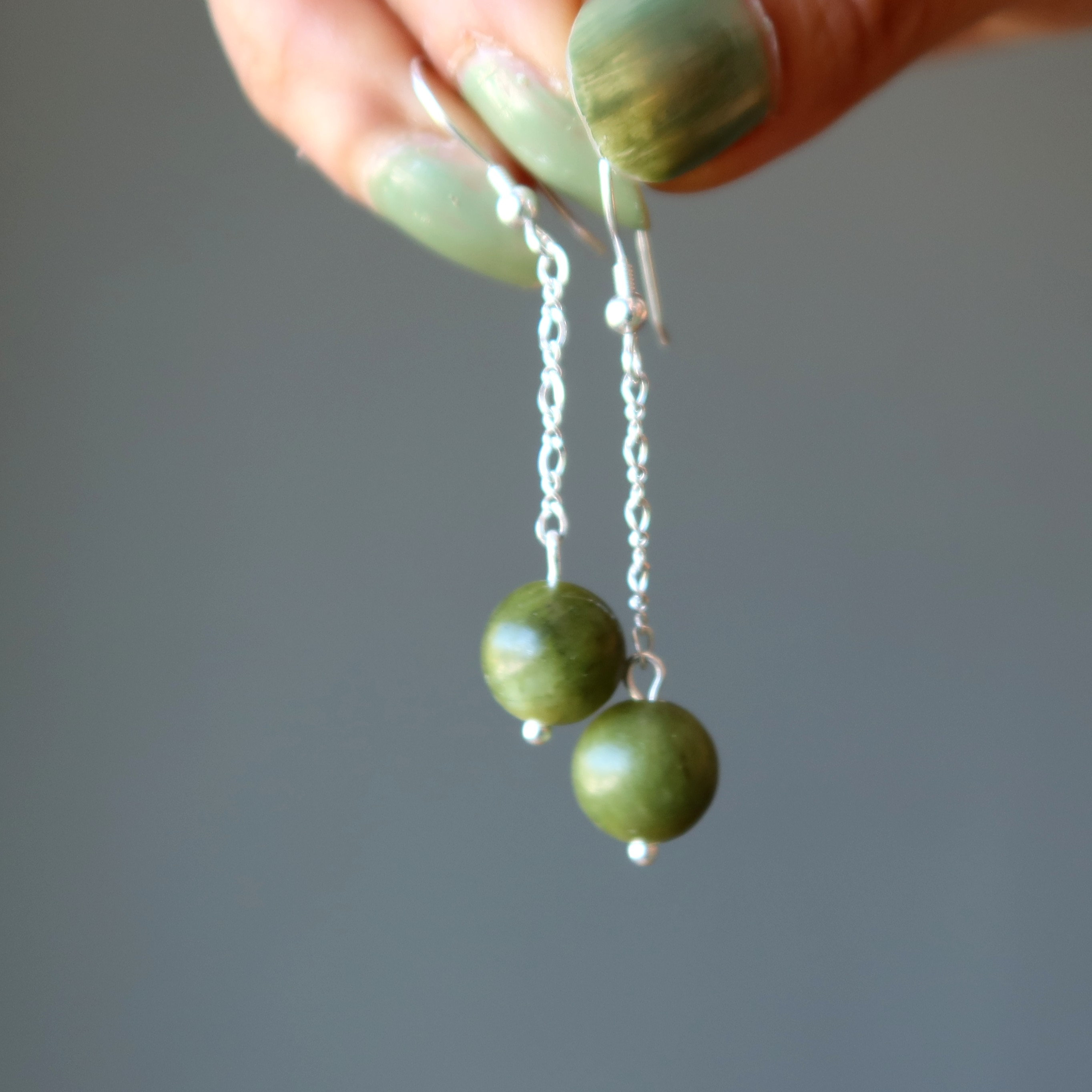 Serpentine Earrings See Beyond Time Green Gems Sterling Silver