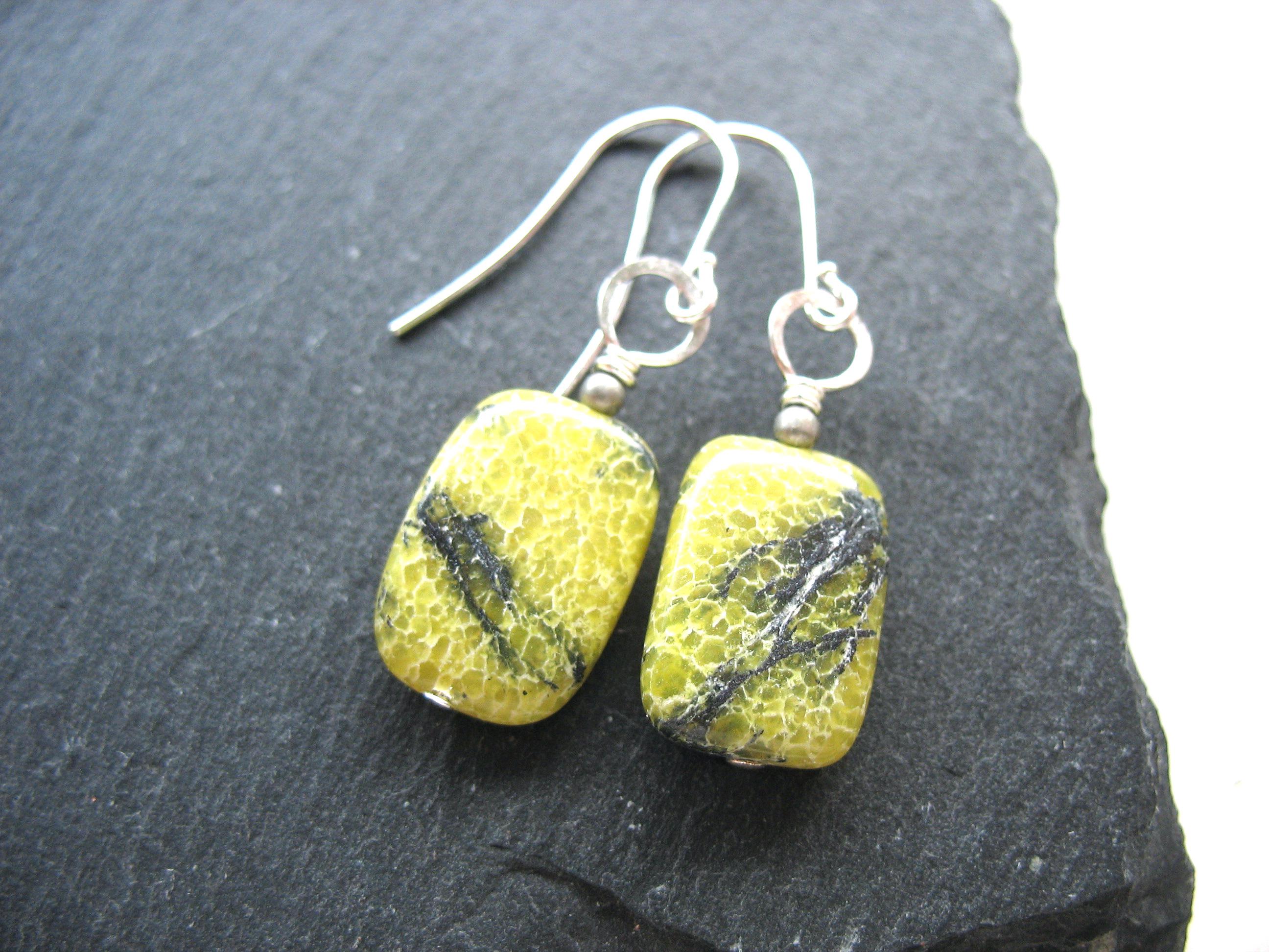 Serpentine Stone Earrings Handmade Jewelry Made In Usa