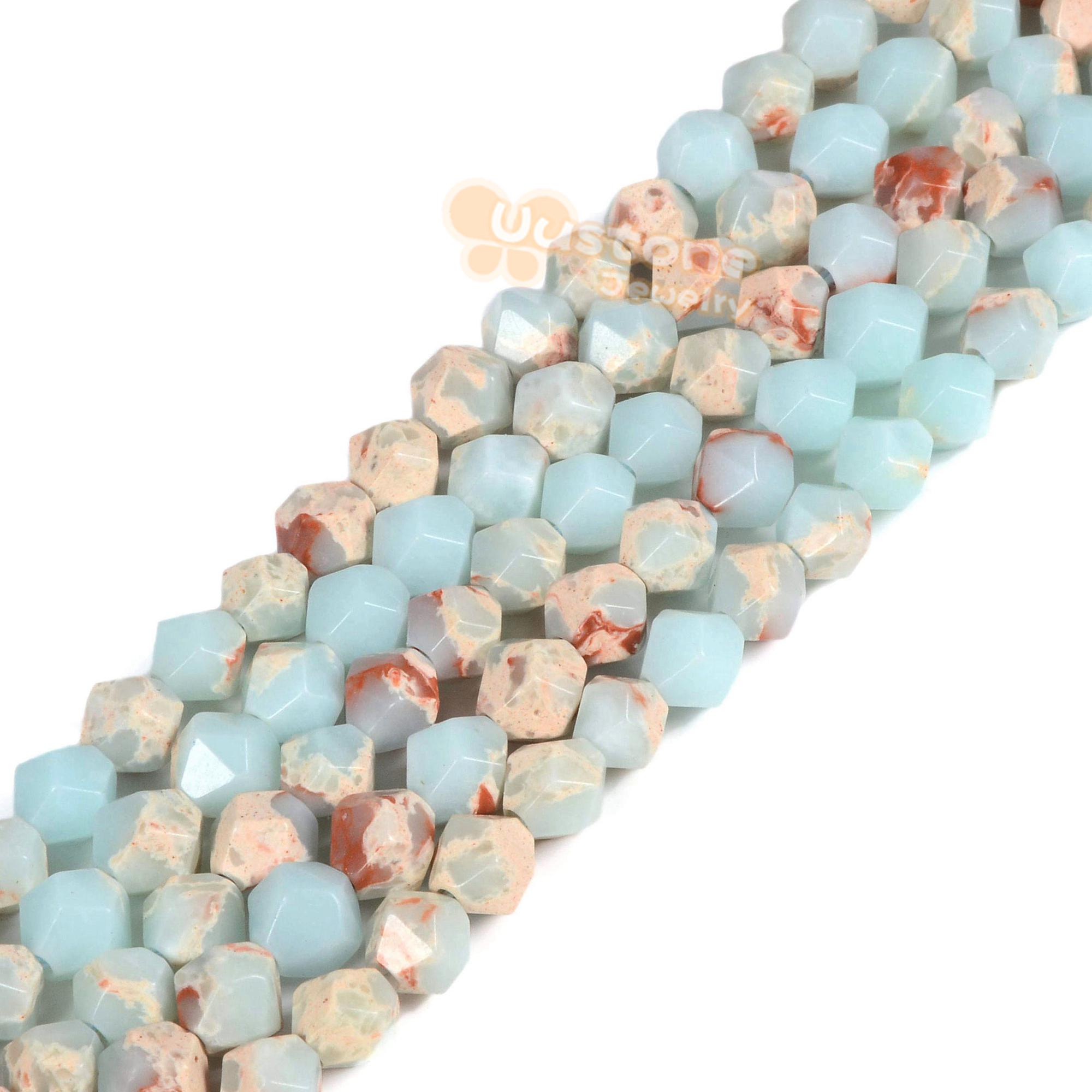 6mm Dyed Blue Serpentine Gemstone Triangle Faceted Round Loose Beads Strand 15.5" Diy Jewelry Making