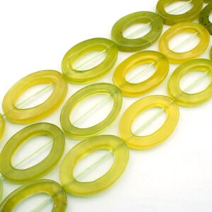 Green Serpentine Oval Hoop Beads 24-26mm (etb01288) Unique Jewelry/vintage Jewelry/gemstone Necklace