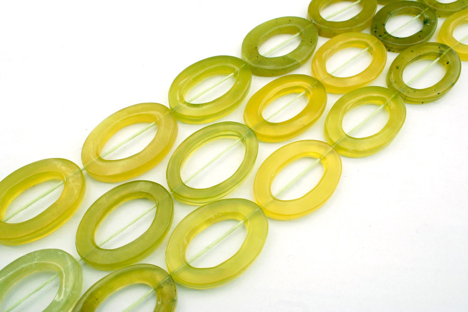 Green Serpentine Oval Hoop Beads 24-26mm (etb01288) Unique Jewelry/vintage Jewelry/gemstone Necklace