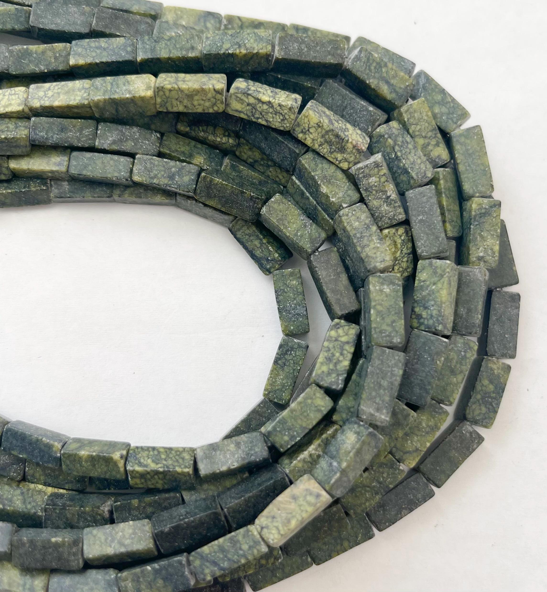 Serpentine 10x4mm Tube Gemstone Beads -15.5 Inch Strand