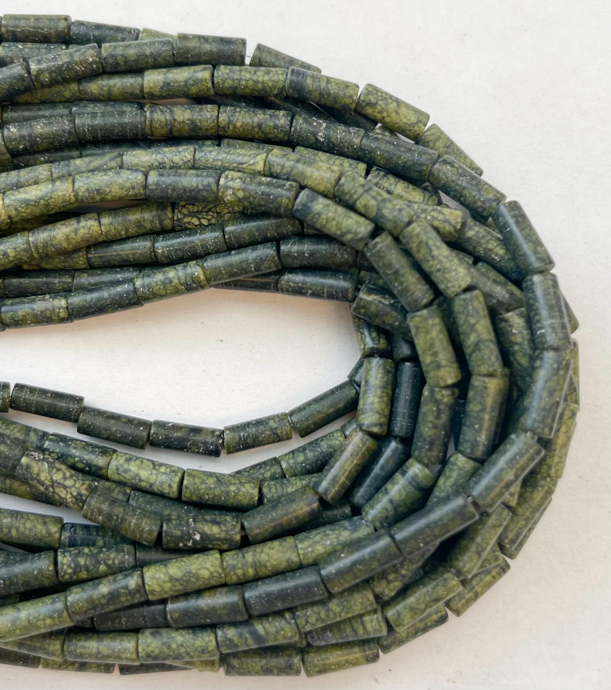10x4mm Serpentine Tube Gemstone Beads -15.5 Inch Strand 10x4mm Serpentine Tube Gemstone Beads -15.5 Inch Strand