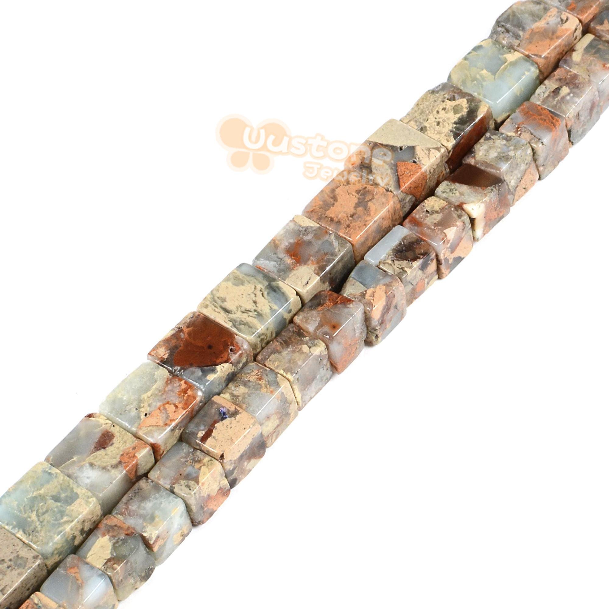 4mm 6mm Serpentine Cube Square Loose Beads Diy Jewelry Making Strand 15.5-16"
