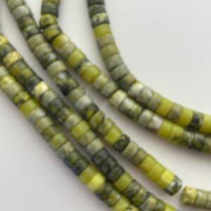 6mm Heishi Yellow Turquoise Gemstone Beads. 15" Strand Of Heishi Beads, About 110 Per Strand. A Form Of Serpentine. 6mm Heishi Yellow Turquoise Gemstone Beads. 15" Strand Of Heishi Beads, About 110 Per Strand. A Form Of Serpentine.