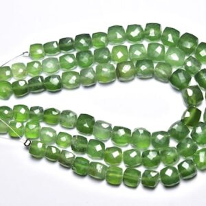 7 Inches,natural Super Quality Serpentine Faceted Cube,box Briolettes,size Is 6-7mm #384 7 Inches,natural Super Quality Serpentine Faceted Cube,box Briolettes,size Is 6-7mm #384