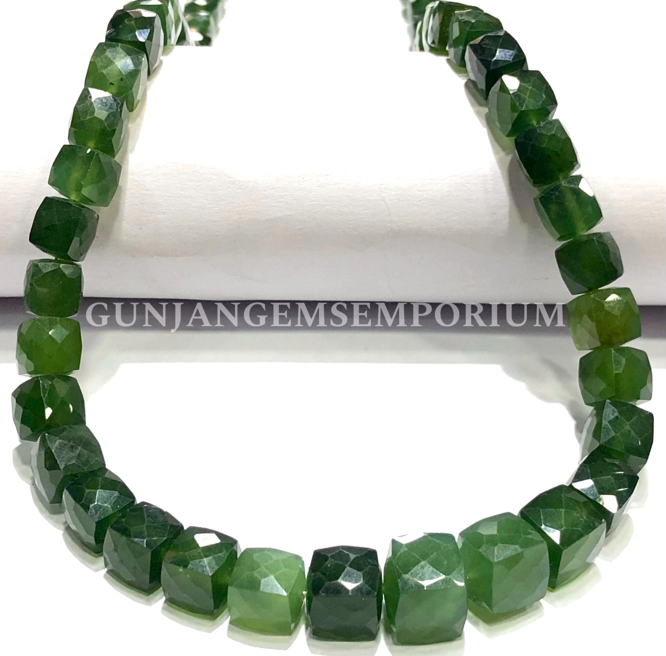 Aaa+ Green Serpentine Beads Beautiful Serpentine Gemstone Faceted Cube Beads 23” Inches Jewelry Strand Rare Green Color Serpentine Box Beads