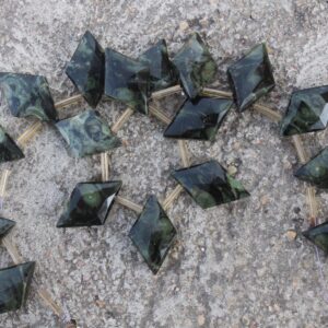 Serpentine Gemstone Faceted Briolette Beads I 8-piece Rhombus-shaped I Size: 20--21 Mm App I Jewelry Setting (c128) Serpentine Gemstone Faceted Briolette Beads I 8-piece Rhombus-shaped I Size: 20--21 Mm App I Jewelry Setting (c128)