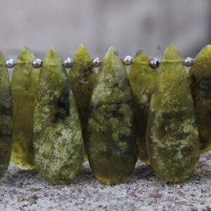 Serpentine Gemstone Faceted Briolette Beads | 15-piece Pear-shaped | Size: 12x33 Mm | Jewelry Setting (c604) Serpentine Gemstone Faceted Briolette Beads | 15-piece Pear-shaped | Size: 12x33 Mm | Jewelry Setting (c604)