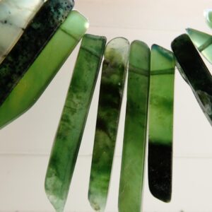 Green Serpentine Sticks 19-54mm Beads -2in Strand Spikes Gemstone -jewelry Making- Craft Natural Beads Green Serpentine Sticks 19-54mm Beads -2in Strand Spikes Gemstone -jewelry Making- Craft Natural Beads