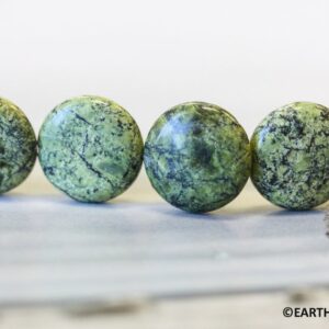 L/ Russian Serpentine 16mm Coin beads 16" strand Natural gemstone for jewelry making L/ Russian Serpentine 16mm Coin beads 16" strand Natural gemstone for jewelry making