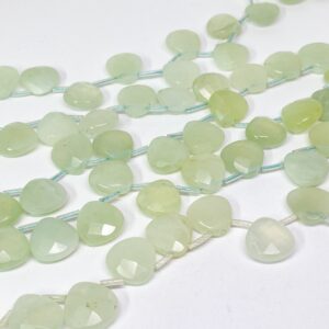 Light green Serpentine faceted briolette beads 12mm, New jade heart beads, Natural healing stone. Light green Serpentine faceted briolette beads 12mm, New jade heart beads, Natural healing stone.