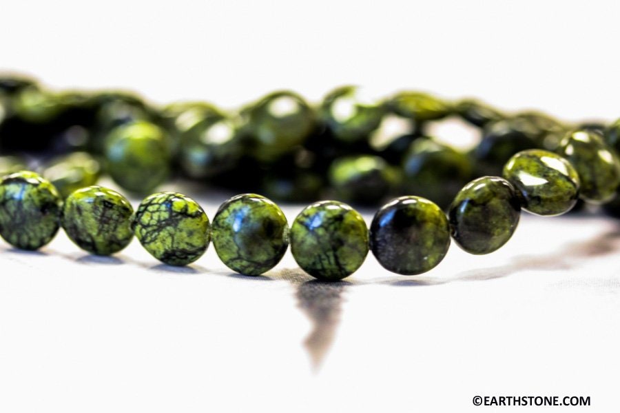 M/ Russian Serpentine 8mm/ 10mm Coin Beads 16" Strand Real Serpentine From Russia Not Dyed Gemstone Beads For Jewelry Making