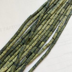 Natural Serpentine 10x4mm Cylinder Gemstone Beads--15.5" Natural Serpentine 10x4mm Cylinder Gemstone Beads--15.5"