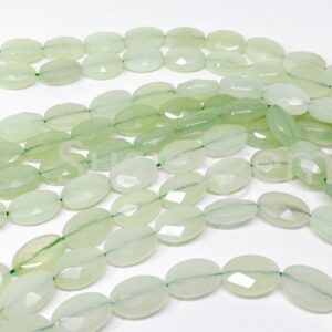 Natural New Jade faceted oval beads 10x14mm/13x18mm. Genuine Serpentine Healing Stone Beads. Jewelry Making Supply Natural New Jade faceted oval beads 10x14mm/13x18mm. Genuine Serpentine Healing Stone Beads. Jewelry Making Supply