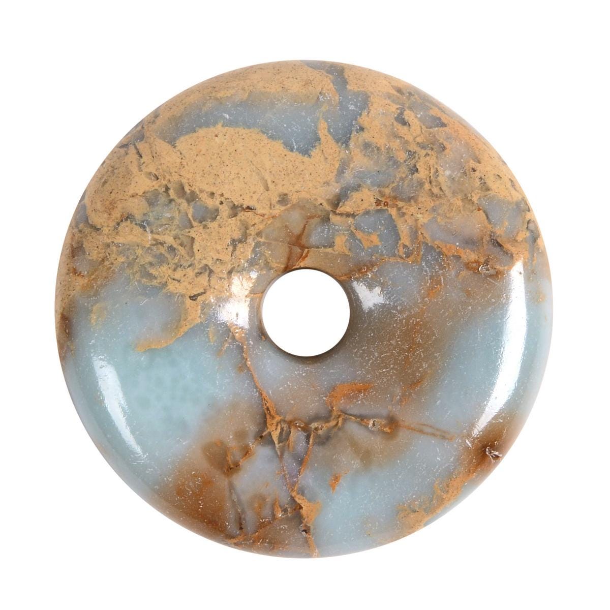 30mm  Serpentine Donut Gemstone Pendant Focal Bead