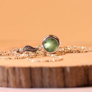 African Serpentine (Natural Untreated Serpentine), 8mm x 1.70 Carat, Checkerboard Cut, Sterling Silver Pendant Necklace w. Adjustable Chain African Serpentine (Natural Untreated Serpentine), 8mm x 1.70 Carat, Checkerboard Cut, Sterling Silver Pendant Necklace w. Adjustable Chain