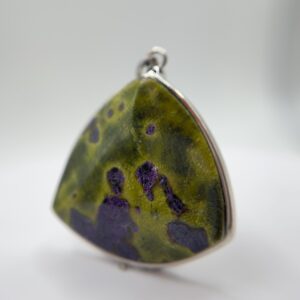 Atlantisite Pendant Serpentine Gemstone Silver Necklace Natural Stone Healing Jewelry Gift Atlantisite Pendant Serpentine Gemstone Silver Necklace Natural Stone Healing Jewelry Gift