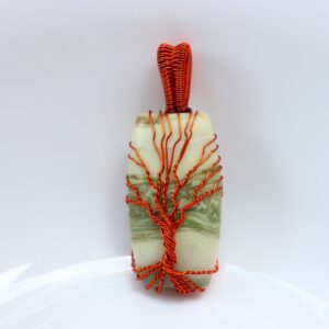 Green Serpentine Wire Wrapped Pendant, Copper Pendant, Natural Banded Green Serpentine Pendant, Green Serpentine Pendant Healing Crystal. Green Serpentine Wire Wrapped Pendant, Copper Pendant, Natural Banded Green Serpentine Pendant, Green Serpentine Pendant Healing Crystal.