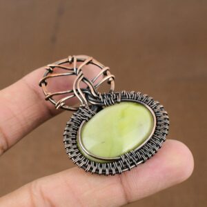 Handmade Copper Wire Wrapped Australian Serpentine Pendant Handmade Copper Wire Wrapped Australian Serpentine Pendant