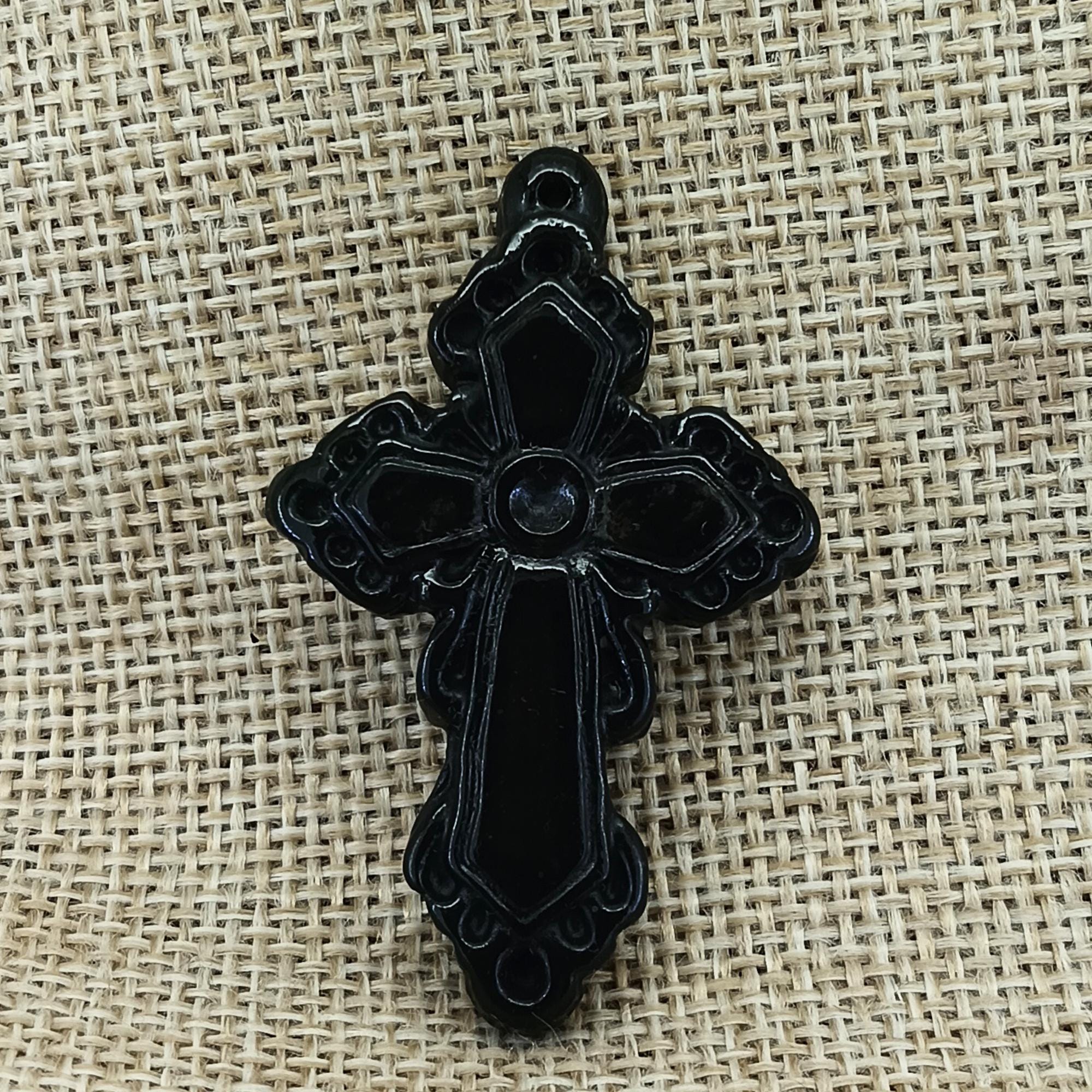 Natural Dark Green Jade Pendant Carving Cross Serpentine Jade Green Jade Cross Pendant