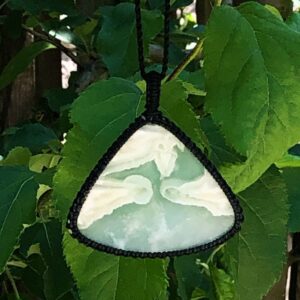 Serpentine Pendant Necklace For Women,serpentine Crystal Necklace Men, Gemstone Jewelry Necklace Her, Macrame Necklace For Men, Macrame Mini