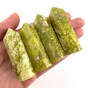 Green Serpentine Crystal Point | Polished Tower
