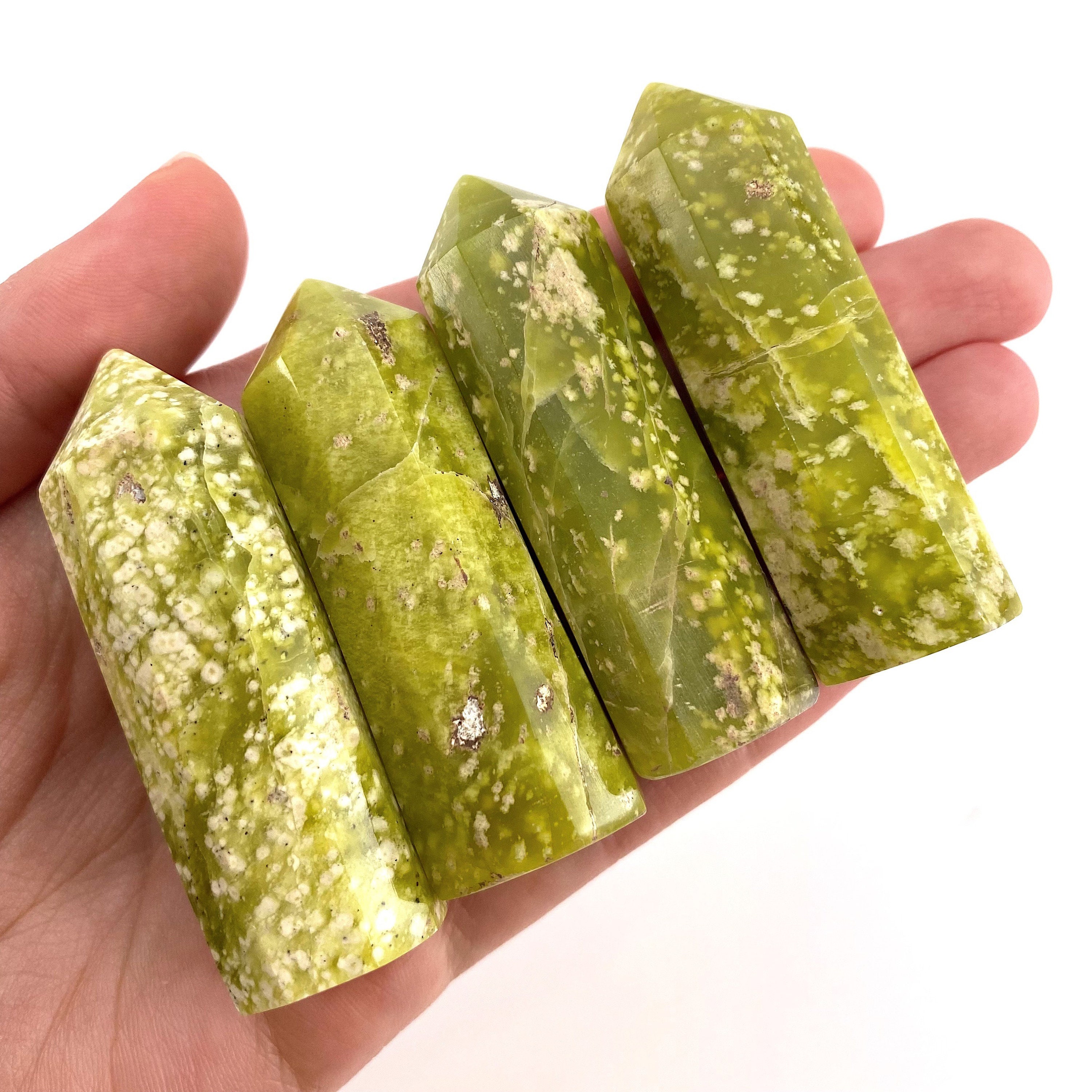 Green Serpentine Crystal Point | Polished Tower Green Serpentine Crystal Point | Polished Tower