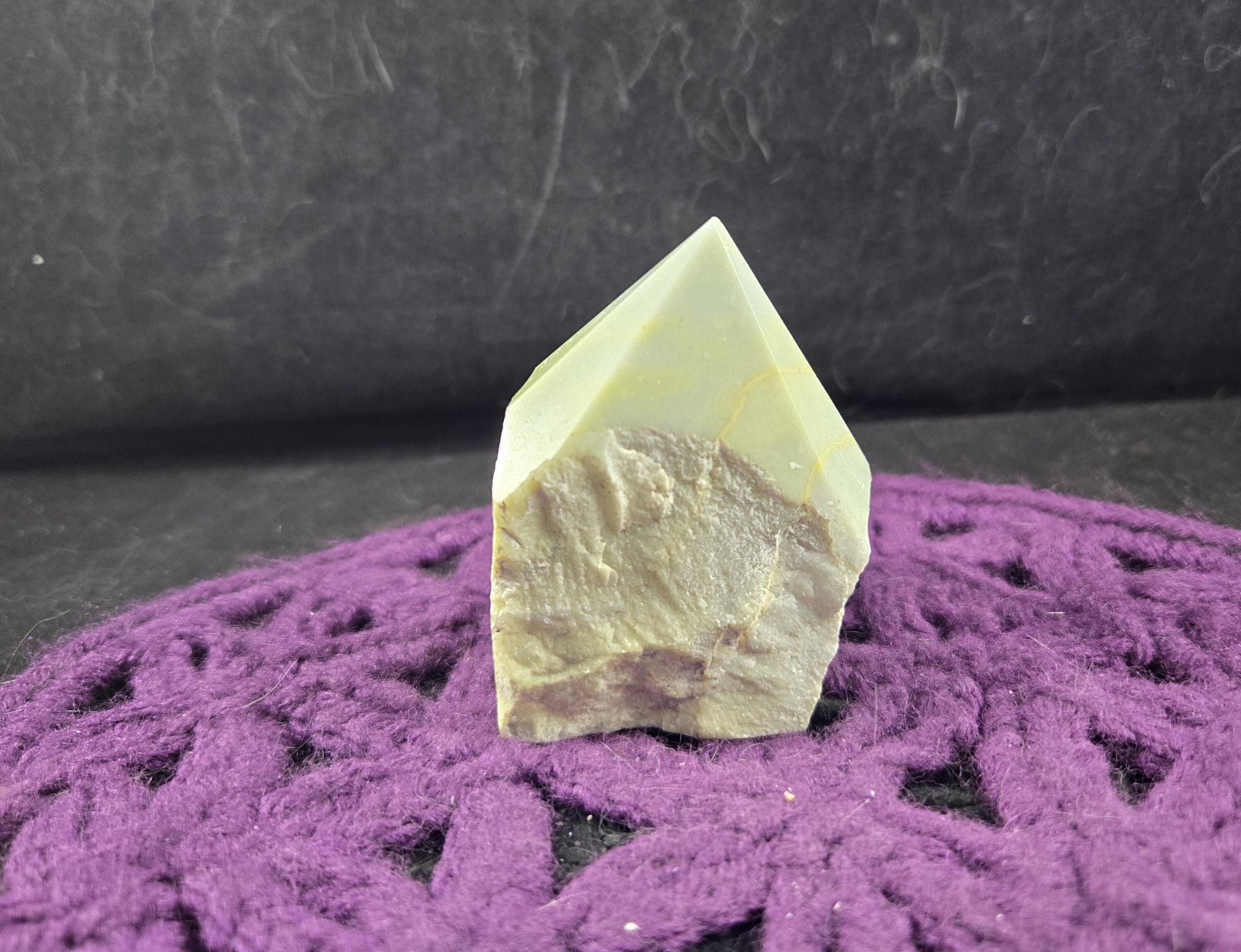 Serpentine Top Polished Crystal Point Stones Crystals Natural Green Unique Display Self Standing India Serpentine Top Polished Crystal Point Stones Crystals Natural Green Unique Display Self Standing India