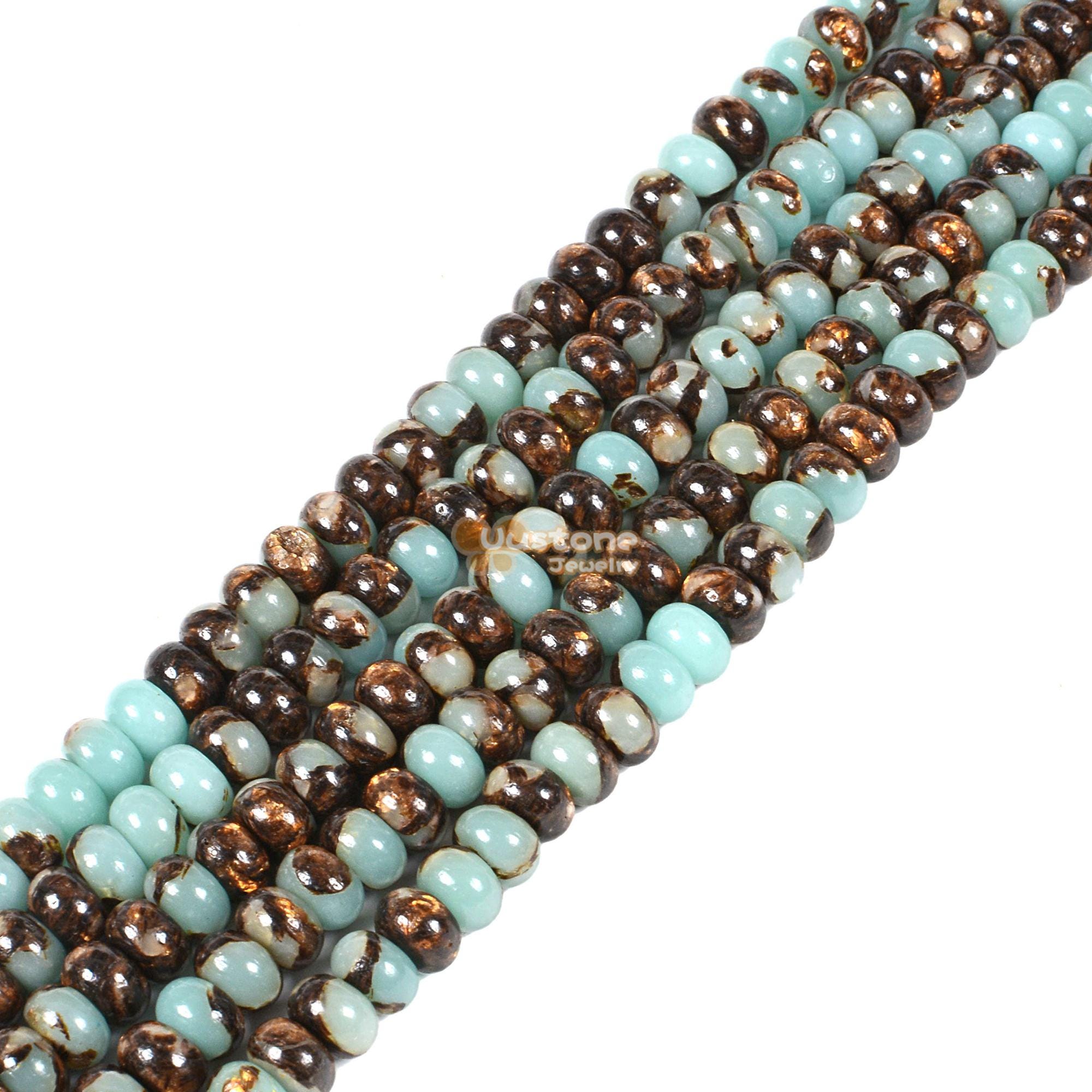 6mm Copper Serpentine Rondelle Loose Gemstone Beads Diy Jewelry Making Bead 15.5"