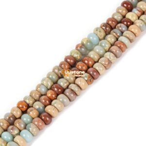 6mm Serpentine Rondelle Loose Gemstone Jewelry Making Beads 16"