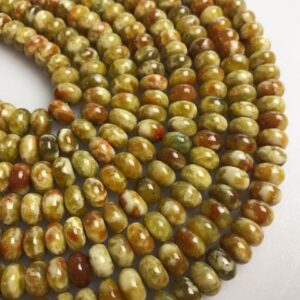 Blood Serpentine Jade Smooth Rondelle Beads 4mm 6mm 8mm 10mm 15.5" Strd