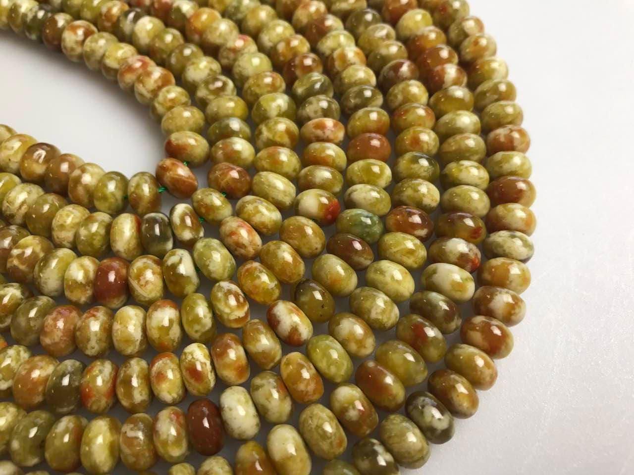 Blood Serpentine Jade Smooth Rondelle Beads 4mm 6mm 8mm 10mm 15.5" Strd