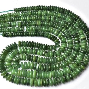 Serpentine Flat Rondelle Beads - 8.5 inches - Natural Gorgeous Smooth Serpentine Rondelle - Size is 7 - 10 mm #989 Serpentine Flat Rondelle Beads - 8.5 inches - Natural Gorgeous Smooth Serpentine Rondelle - Size is 7 - 10 mm #989