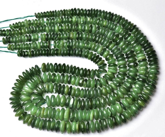 Serpentine Flat Rondelle Beads - 8.5 Inches - Natural Gorgeous Smooth Serpentine Rondelle - Size Is 7 - 10 Mm #989 Serpentine Flat Rondelle Beads - 8.5 Inches - Natural Gorgeous Smooth Serpentine Rondelle - Size Is 7 - 10 Mm #989