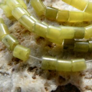 Green jade rondelle tube 3mm beads-6in strand serpentine-accent olive craft beads- jewelry making Green jade rondelle tube 3mm beads-6in strand serpentine-accent olive craft beads- jewelry making