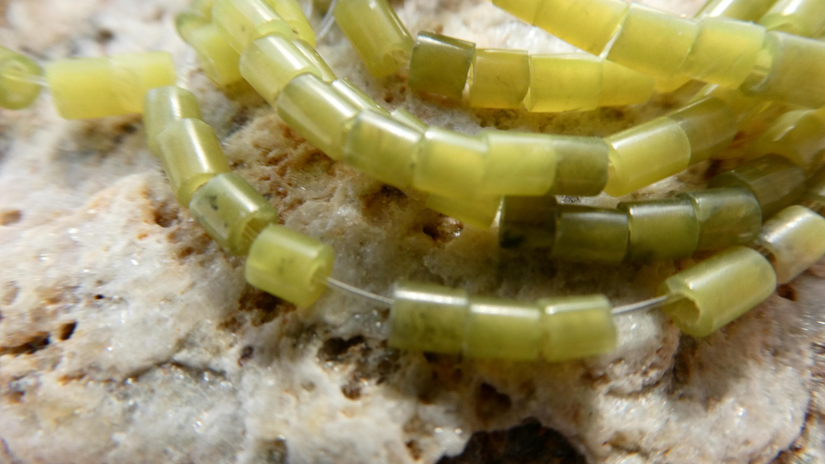 Green Jade Rondelle Tube 3mm Beads-6in Strand Serpentine-accent Olive Craft Beads- Jewelry Making