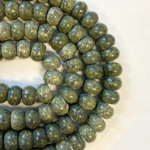 Natural Serpentine 14x10mm Rondelle Gemstone bead—15.5” Natural Serpentine 14x10mm Rondelle Gemstone bead—15.5”