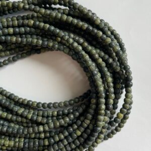 Natural Serpentine 4x3mm Rondelle Gemstone Bead--15 inch strand- Natural Serpentine 4x3mm Rondelle Gemstone Bead--15 inch strand-