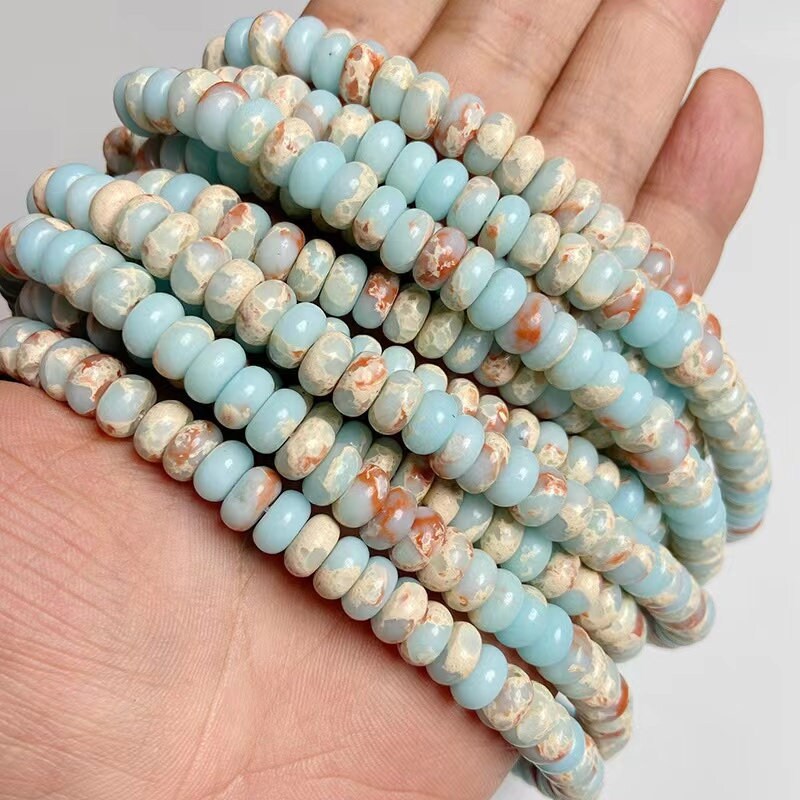 Natural Aa Blue Serpentine Rondelle Beads,rondelle Serpentine Beads,15 Inches One Starand
